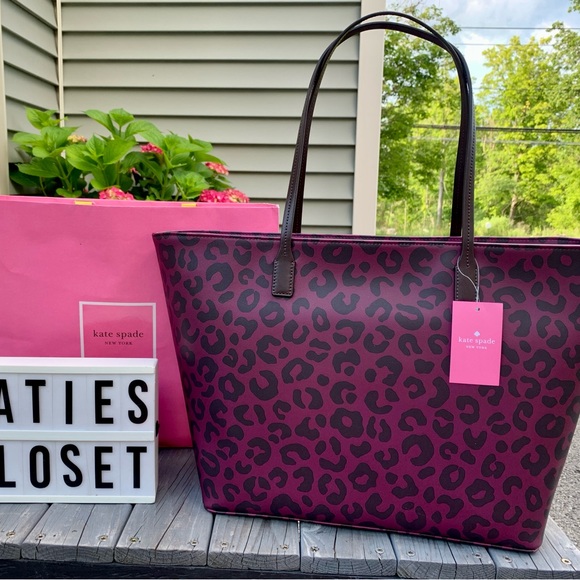 NWT ANIMAL PRINT KATE SPADE LARGE SHOULDER BAG - Picture 7 of 13